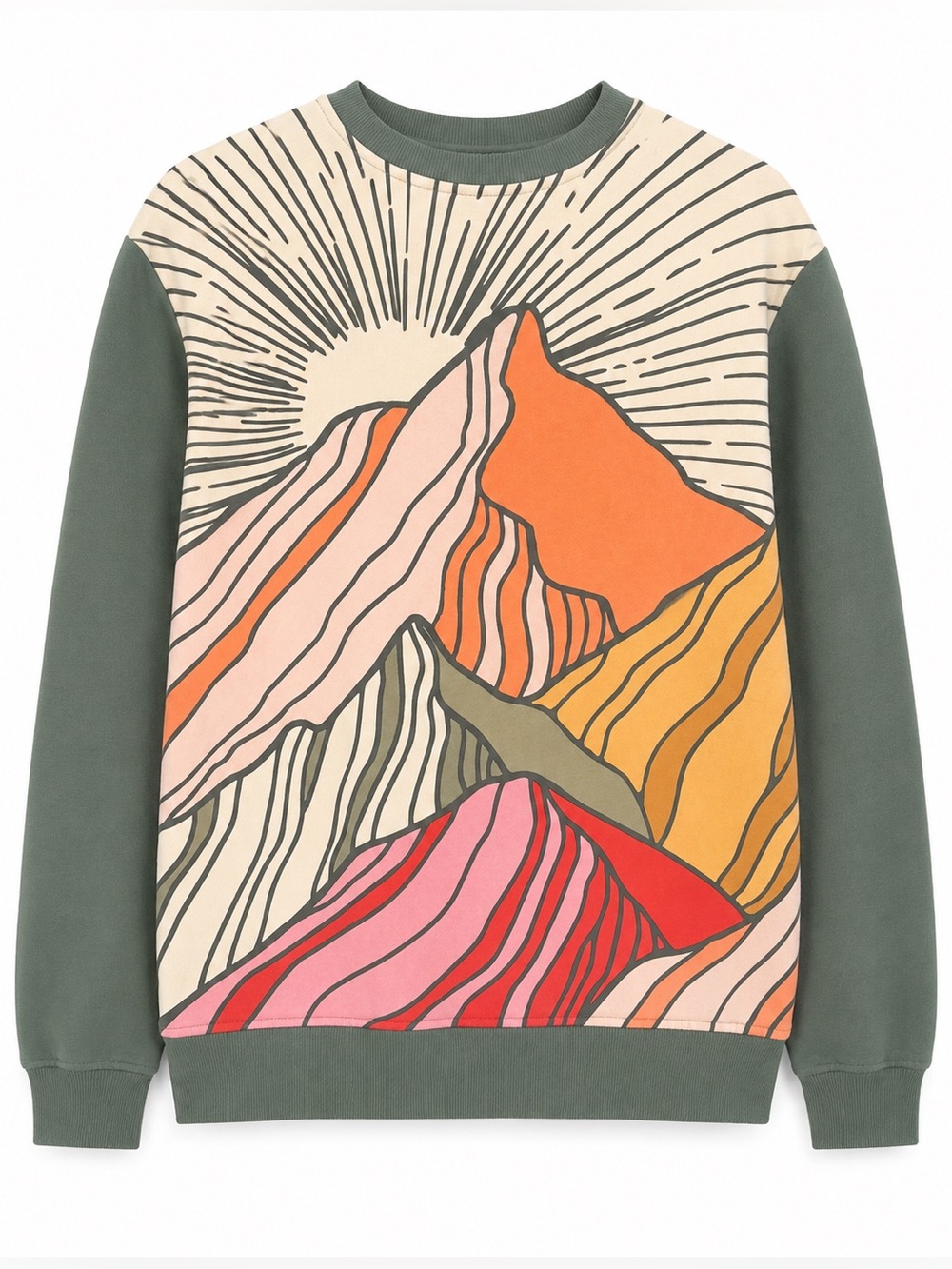 Happy Earth Organic Cotton Sweatshirt in Sage Green Unisex Organic Cotton